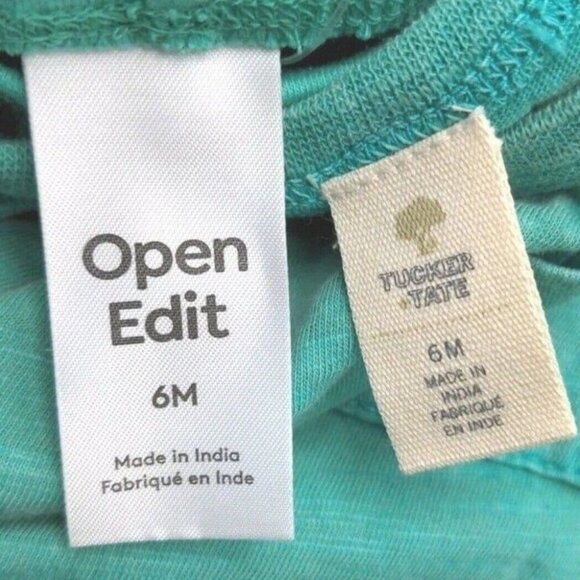 Open Edit Nordstrom Baby Clothes 2 Tops & 2 Shorts Set 6M Green Multicolor NEW - Picture 6 of 6